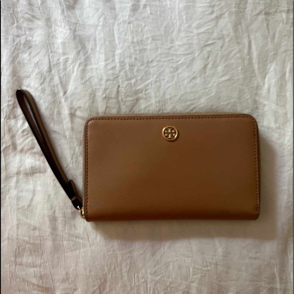 Brown/Tan Tory Burch Wristlet
